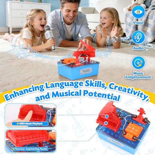 Science Kits for Kids, Children's STEM Educational Toy, DIY Circuit Connections, Playable Piano Enlightenment Toy, Educational Fun Toy Gift for Boys and Girls - color: Red