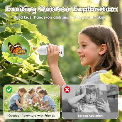 Alotwan Kids Microscope Handheld, Digital 1000X Zoom Pocket Microscope - color: White