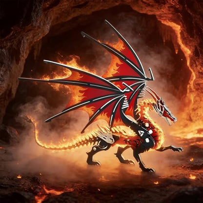 3D Metal Model Kits, Mechanical Fire Breathing Dragon 3D Puzzles - color: A2-fire Breathing Dragon