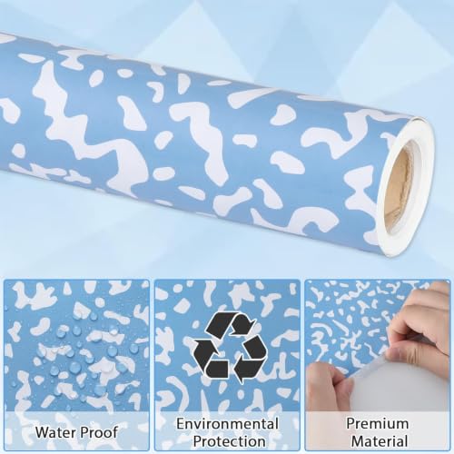 Composition Blue Bulletin Board Paper Roll Blue Dot Bulletin Board Background Paper Fade Resistant Classroom Decoration Poster for Art Craft DIY Projects Home Office Wall Party Supplies 17.7in x 20ft - style: Composition Blue