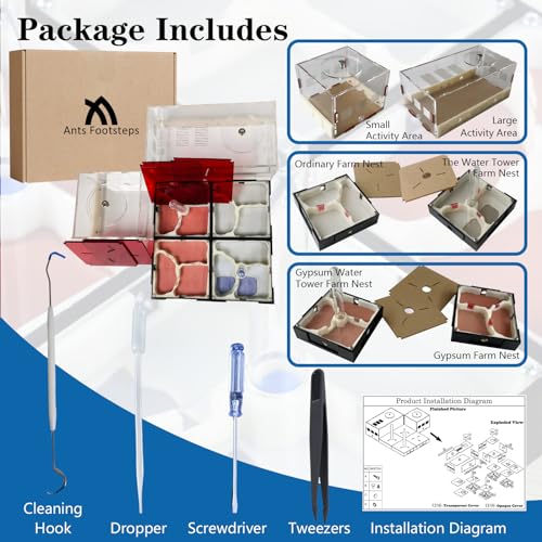 Ant Farm Nest Science DIY Terrarium Kit Care for Live Ants Ant Habitat with Water Tower Nurturing Room and Comprehensive Observation - size: 12