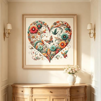 Flower Heart Diamond Painting Kits for Adults, Butterfly Diamond Art - color: KM1264-1
