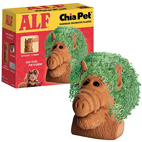 Chia Pet Alf Terracotta Planter with Seed Pack - color: Brown and Green