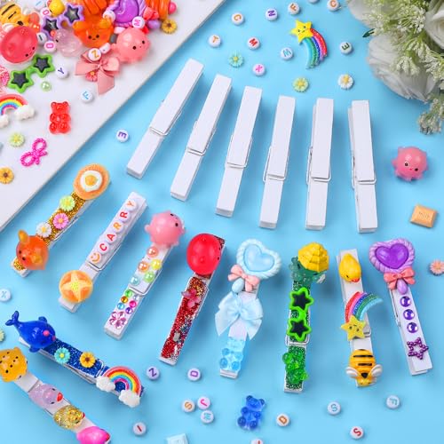 JOICEE 80 Set Cheer Pins Spirit Clips DIY Cheer Clothes Pins Kit - color: White