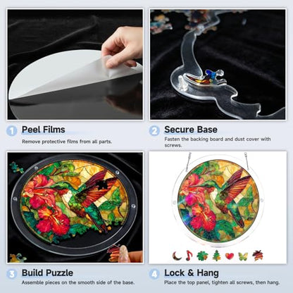 Acrylic Jigsaw Puzzle Suncatcher - Ocean Turtle - color: Ocean Turtle, size: S-7.4in*7.4in