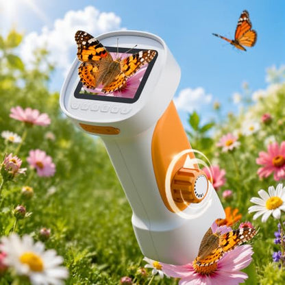 1000X Handheld Digital Microscope for Kids with 2.4" IPS Screen (Orange) - color: Orange