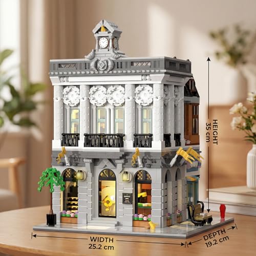 European City Bank Modern Modular Mini Building Set 2080PCS - style: Mini European City Bank