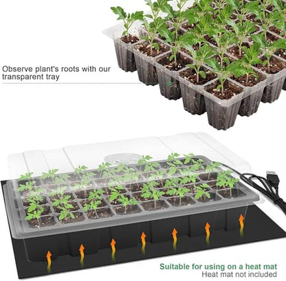 MIXC 10Pack Seed Starter Tray, 400Cell Mini Propagator Greenhouse Grow Kit - color: Black, size: 40-Cell 10-Pack