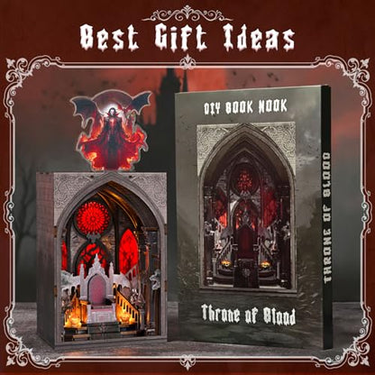 CCCDF Throne of Blood Book Nook Kit, Beginner DIY 3D Puzzle with LED - color: Throne of Blood