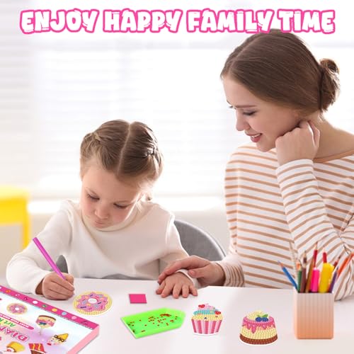 Labeol Diamond Art Kits for Kids with 5D Diamond Creat Your Own GEM Keychains Arts and Crafts for Kids Ages 8-12 Christmas Stocking Birthday Gifts for Kids 6+ - style: Dessert