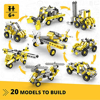 Engino- Creative Builder STEM Project, 20 Multimodel Set, Building Toys for Kids 6+, STEM Engineering Kit, Building Kit for Young Invetors, Gift for Boys & Girls - style: 20 Multimodel Set