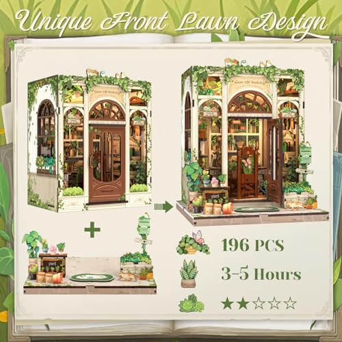 CUTEBEE Book Nook Kit - DIY Miniature House Dollhouse Kit for Adults
