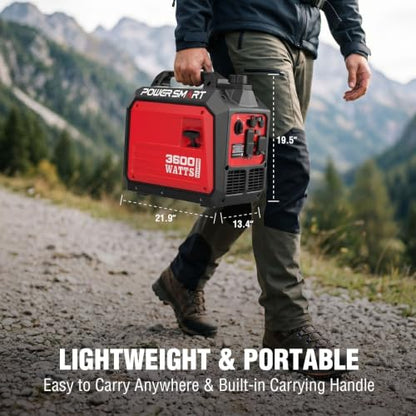 PowerSmart 3600 Watt Portable Inverter Generator for Camping or Home Use