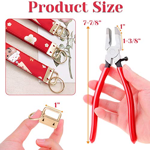 shynek Key Fob Hardware, 50PCS 1 Inch Lanyard Keychain Hardware with Key Fob Pliers Tool for Keychain and Wristlet Clamp Hardware Supplies - color: Multicolor