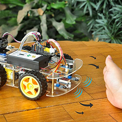 OSOYOO IoT Smart Robot Car Kit for Arduino – Classroom STEM Robotics Kit with WiFi & Bluetooth Control, Coding & Electronics Learning Platform for Schools - style: V2.1 robot car with battery