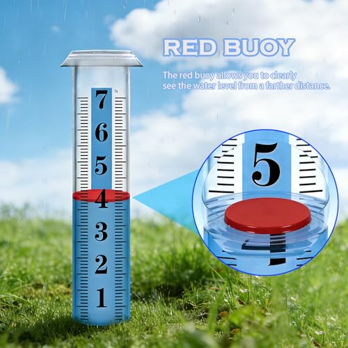 2PCS Rain Gauge Replacement Tube Plastic, Accurate Rain Gauge Outdoor, Thickened and Transparent 7" Capacity Tube with Blue Strip for Yard & Garden, 2 Rainfall Meter Tube with 1 Clean Brush - color: 2PCS Rain Gauge Replacement Tube