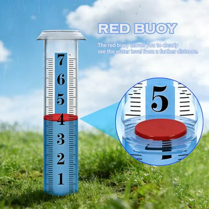 2PCS Rain Gauge Replacement Tube Plastic, Accurate Rain Gauge Outdoor, Thickened and Transparent 7" Capacity Tube with Blue Strip for Yard & Garden, 2 Rainfall Meter Tube with 1 Clean Brush - color: 2PCS Rain Gauge Replacement Tube