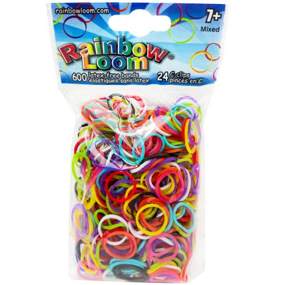 Rainbow Loom® Mix Rubber Bands with 24 C-Clips (600 Count) - color: Mix