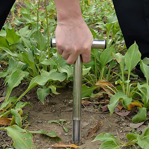 Soil Probe 16 Inch with 2 Bags, Soil Sample Probe for Lawn House Plants, T-Handle Soil Sampler Probe Rod, Stainless Steel Soil Test Kits Tool for Soil Sampling - size: 16"