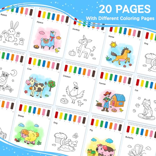 SOCOLER Paint with Water Coloring Books for Kids & Toddlers, Farm - color: Farm Life