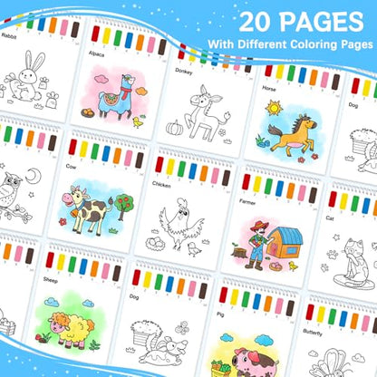 SOCOLER Paint with Water Coloring Books for Kids & Toddlers, Farm - color: Farm Life
