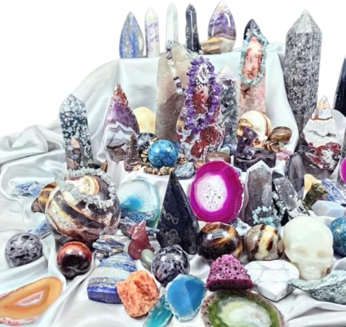 1-6lb Crystal Mystery Box - Surprise Selection of Healing Stones, Worry Stones, Raw Crystals & More (2lb) - size: 2lb