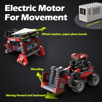 Apitor Robot B STEM Kits - Includes Large Storage Organizer, 8 in 1 Electric Monster Truck Building Toys for Kids 6-8 8-10, Educational Construction Science Kit for Boys 6-12 Christmas Birthday Gift - style: Robot B(Storage)