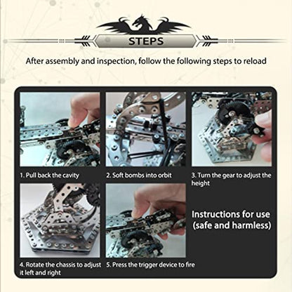 CRAFTLZ 3D Metal Puzzle Model, DIY Metal Dragon Crossbow Model Kit for Teens, 812PCS DIY Puzzle Set for Adult Art Craft Home Deco Gifts