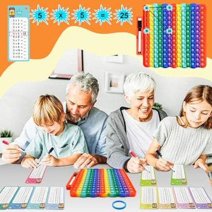 Multiplication Flash Cards + Math Board - color: C+p