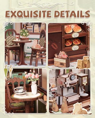 Cutefun Book Nook Kit - DIY Miniature Dollhouse Kit for Adults and Teens - color: Sunny Cafe