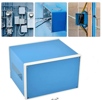 Fielect 7.09" x 5.12" x 4.33" Metal Enclosure Box Dustproof Electronic Junction Box Metal Enclosure Project Box for Electronic Projects Blue - size: 7.09" x 5.12" x 4.33"