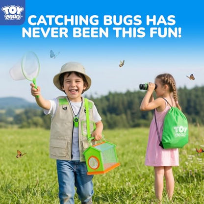 TOY Life Kids Explorer Kit with Bug Catcher for Kids, Bug Catching Kit with Bug Toys, Kid Safari Vest & Hat, Compass, Binoculars, Magnifying Glass, Educational Outdoor Toys Boys Kid Adventure Kit - style: 18 PCS Dress-Up Explorer Set