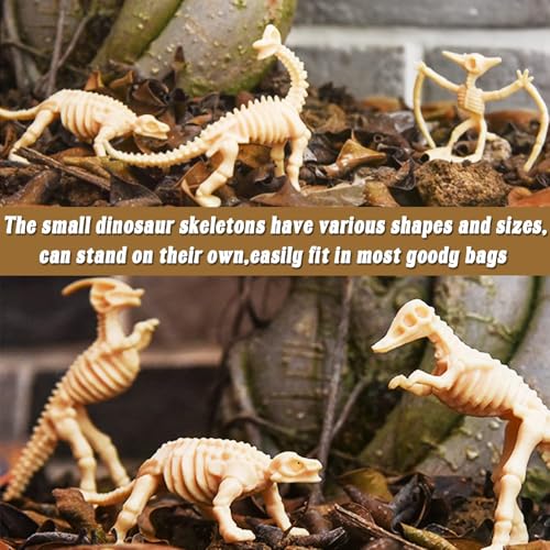 60 Pack Dinosaur Fossil Skeletons,Plastic Figures Dino Bones