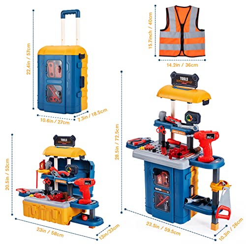 Kids Tool Bench with Tool Box & Electric Drill, Toddler Tool Set - color: Tool Bench Playset