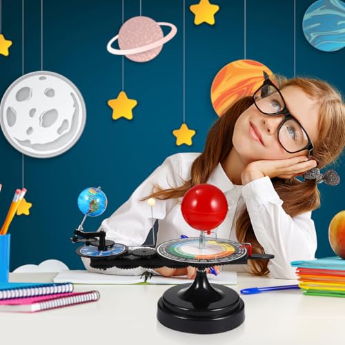 ULTECHNOVO Solar System Model Kit - Earth Moon Revolves Around The Sun- Scientific Experiment Kit Teaching Model for Teens Students