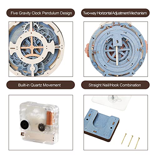 ROKR 3D Wooden Puzzles for Adults, Wooden Puzzle Clock, Mechanical Building Model Kits, DIY Model Kits Brain Teaser Puzzles, Crafts/Hobbies/Gifts for Teens (Romantic Notes Clock)