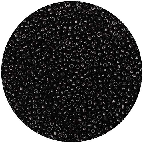 5000pcs Black Glass Seed Beads Bulk -Small Pony Bead, Waist Spacer Beads for Bracelet, Necklace Jewelry Making, DIY Craft Projects(3mm 8/0) - color: Black, size: 3mm