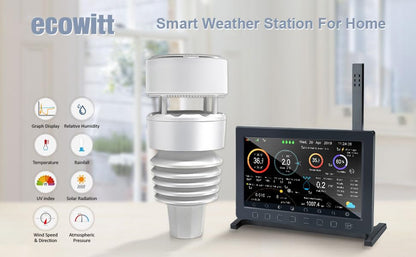 ECOWITT Wittboy Pro Weather Station HP2564, with 7 Inch HP2560 TFT Display Console and WS90 Outdoor Weather Sensor, Supports WU/WeatherCloud/Wow/Ecowitt Servers,915 MHz - style: HP2564BU