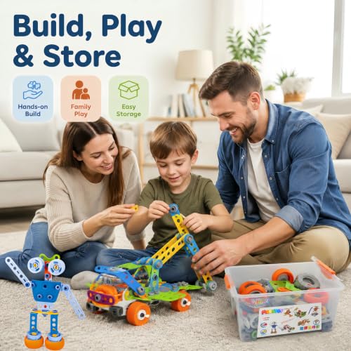 11 in 1 STEM Building Toys, 175 Pieces Construction Kit for Kids Ages 4-8