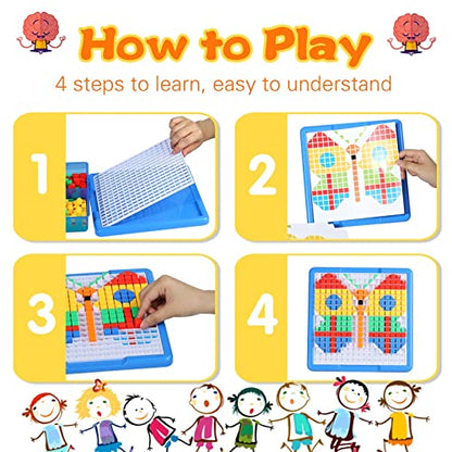ZOZOPLAY Large Cube Mosaic Puzzle, 490-Piece STEM Learning Building Blocks