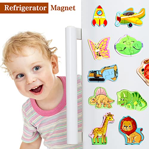 Magnetic Puzzles for Kids Ages 3-5, Travel Toddler Food Puzzle Toy - style: Food