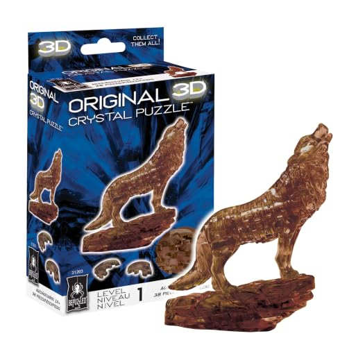 BePuzzled | Wolf Brown, Original 3D Crystal Puzzle, Ages 12 and Up - color: Wolf