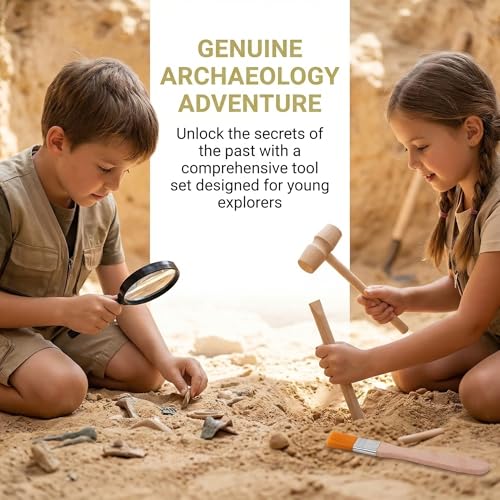 Angoily 3 Sets of Excavation Tools, Wood Archaeological Dig Tool for Kids - size: 14.00X4.00X2.00CM