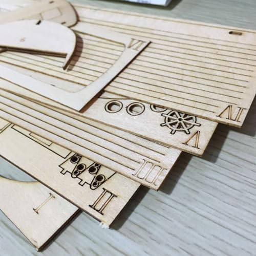 Avtytsda 1/30 Scale DIY Hobby Wooden Ship Science Equipmen Assembly Model Boat Kits Sailing Boat Kit Ship Craft Laser-Cut Model Kits to Build - size: 1/30
