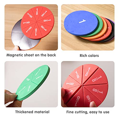Magnetic Fraction Tiles Circles 51 pcs Fraction Bars Set - style: 51 PCS