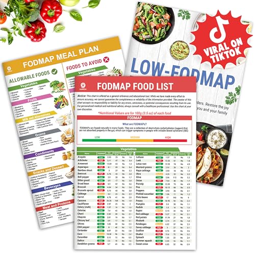 HAMIEW Low FODMAP Food List & Meal Plan, 3 Pack for IBS, SIBO, Bloating