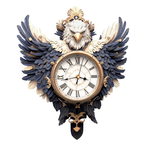 3D Puzzles for Adults, Eagle Wall Clock 3D Wooden Puzzles Clock Kits for DIY Birthday Gift for Women Men Home Decor Holiday Christmas - color: Eagle