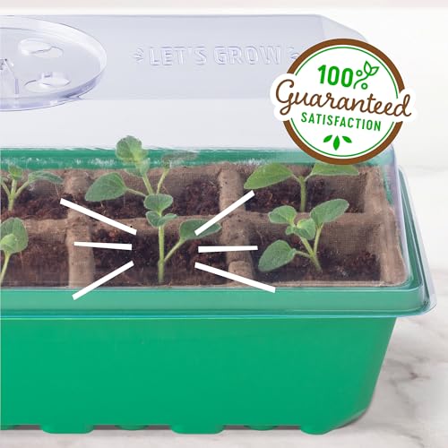 Back to the Roots 10-Cell Greenhouse Germination Kit | Includes Biodegradable Pots & Vented Greenhouse Lid | Made from 75% Recycled Plastic, 3 inches (Pack of 12) - size: 3 inches (Pack of 12), style: 10-Cell Germination Kit