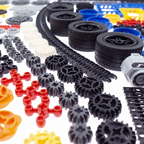 ASTEM Technic Parts 826Pcs Building Blocks with Differentials Wheels Chain Link Connector Joints Track Tank Wheel Shock Absorber Steering Shaft for MOC