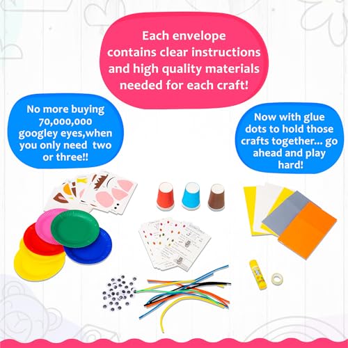 Crafty Mother 18 Paper Crafts Arts and Crafts Supplies for Kids Ages 4-8